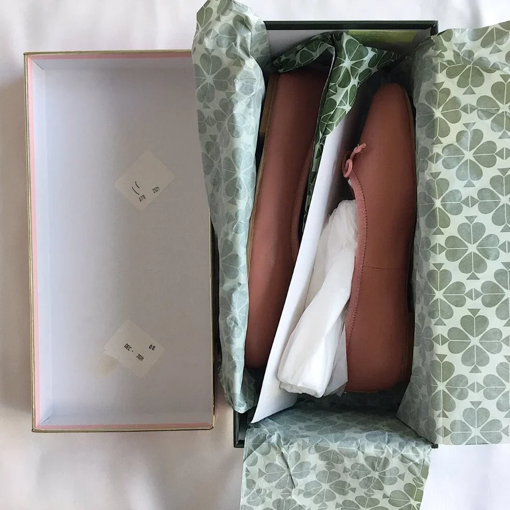 Kate Spade New York Honey Leather Ballet Flats in Blusher Pink in Size 7